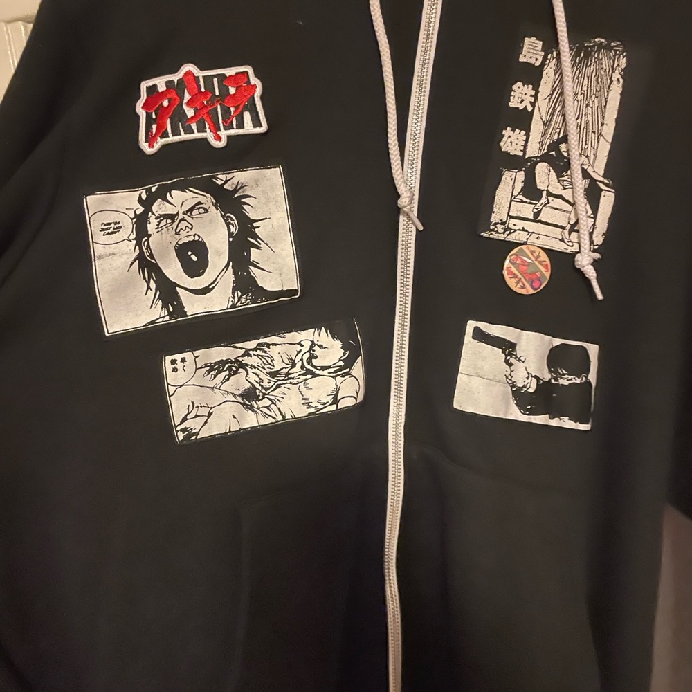Akira zip up sweater Large. Custom patchwork - Picture 7 of 10